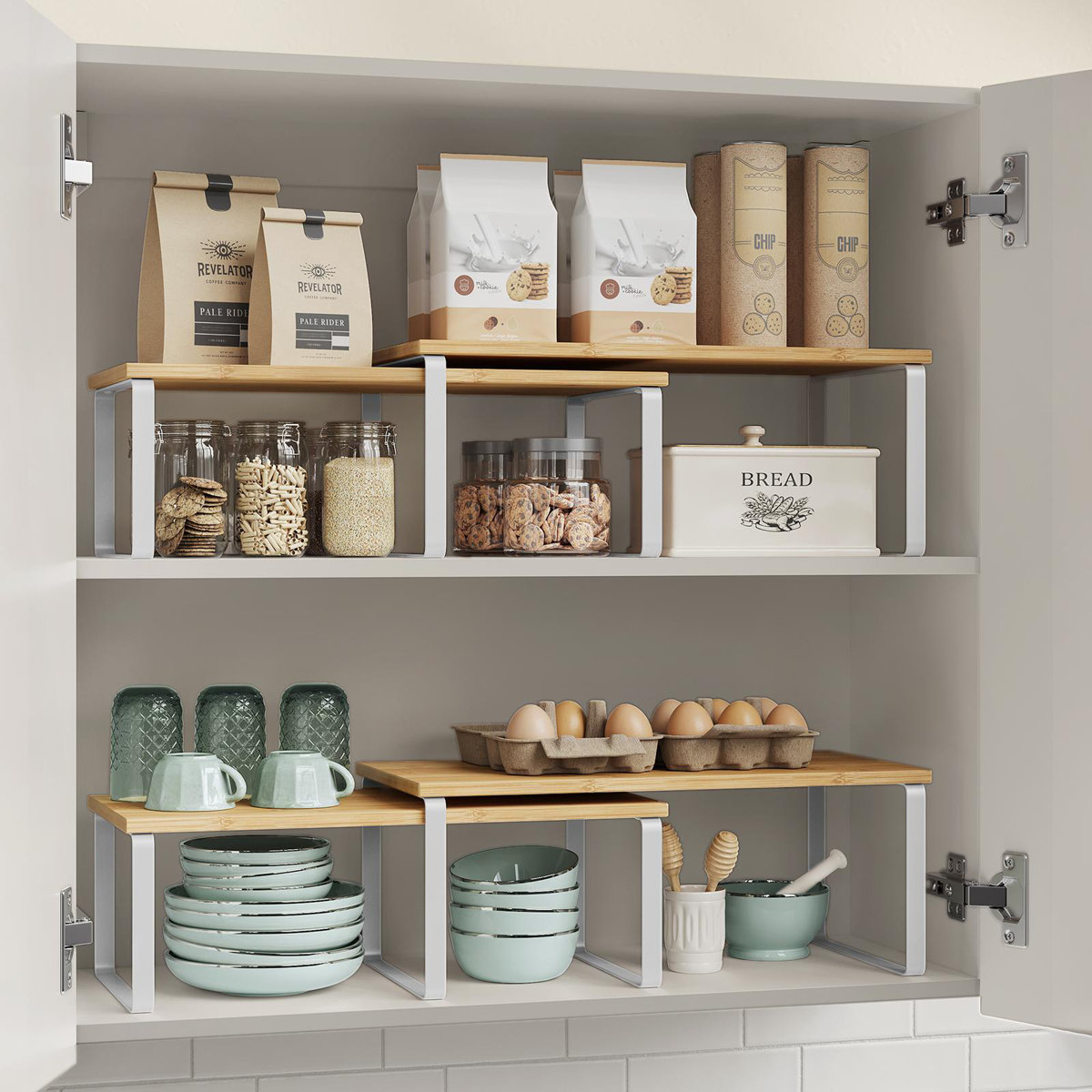 Stackable Cabinet Organizer Shelf (Set of 2)